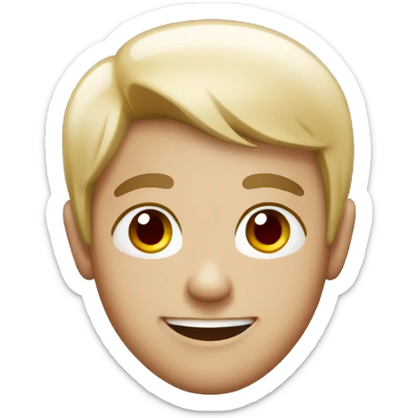 An always smiling person with red and black hair and red eyes sticker