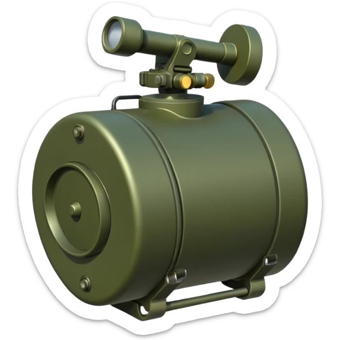 generate a ultra realistic anti-tank mine that can be carried by a drone sticker