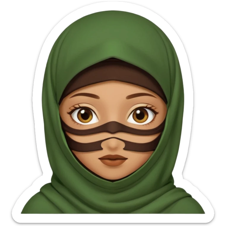 Niqab musli girl chocolate color make the niqab green sticker