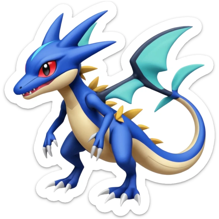 Meloetta-Garchomp-Greninja-Pokémon-Fakémon-fusion-hybrid-creature sticker