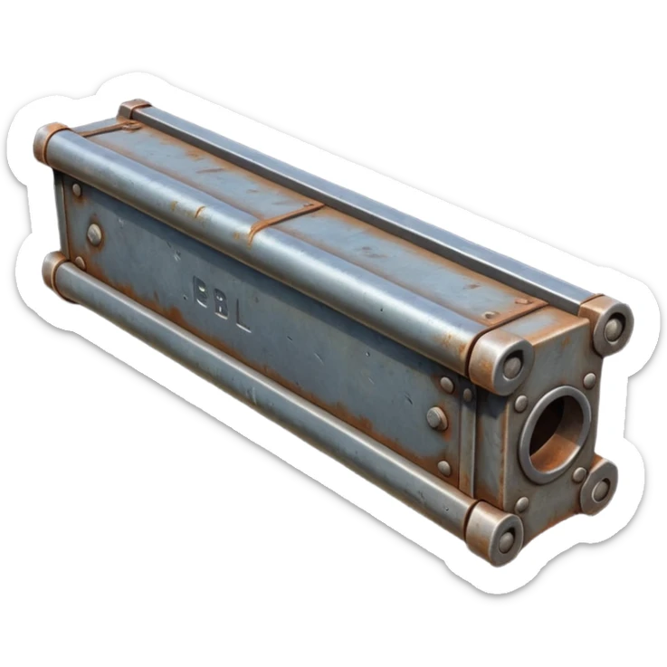 Clean metal beam, unweathered steel, no rust, no damage, industrial style, smooth surfaces, high-quality PBR game asset, no detailed more simple sticker