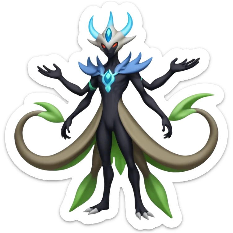 Darkrai-Cresselia-Zygarde-Electrike-Fakémon-fusion, full body sticker