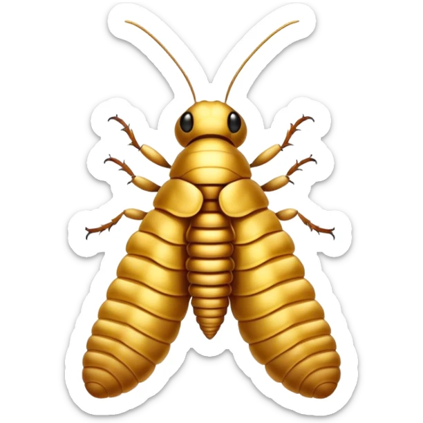 Silkworm in golden brown colour  sticker