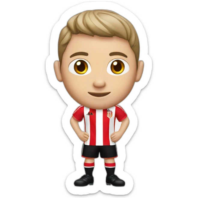 jugador blanco de futbol con camiseta del Athletic de bilbao sticker