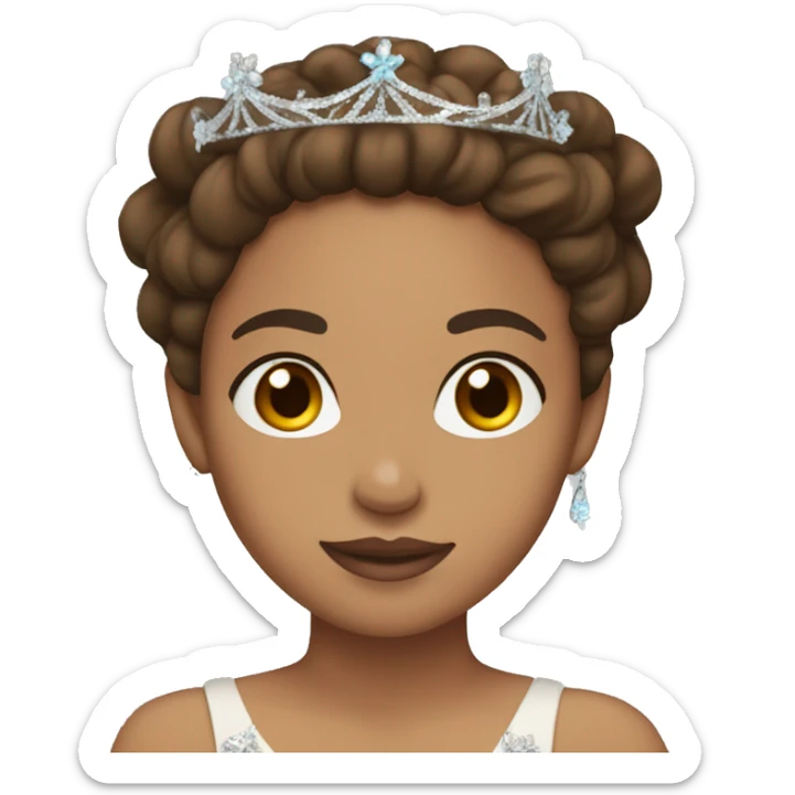 lightskin in quince dress with brown hair and tiara  sticker