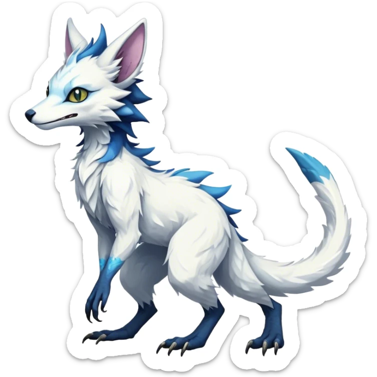 Epic Feral Rare Fantasy shiny cool Vernid-Sergal-Trico-species by LiLaiRa, random markings, tufted tail, tufted ears, full body sticker
