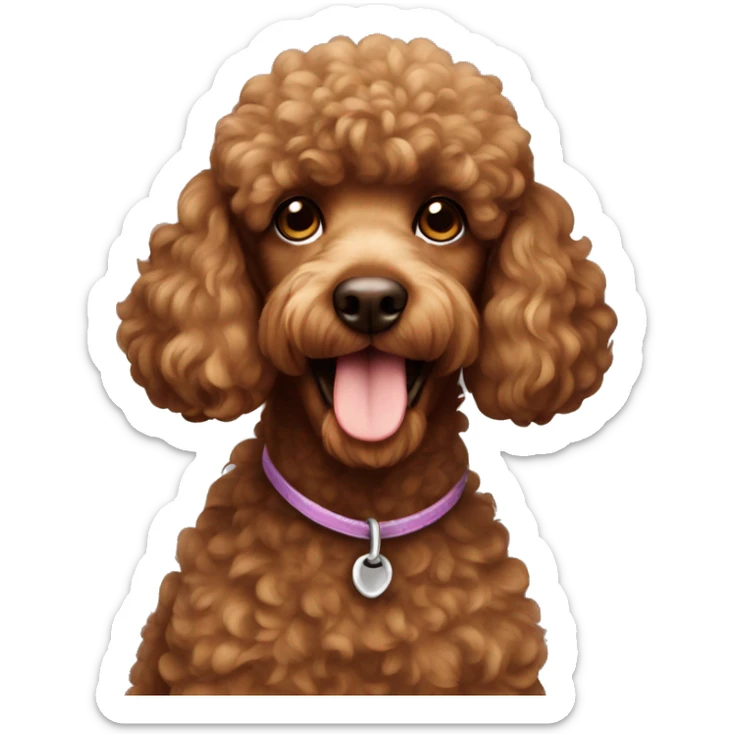 Brown poodle sticker