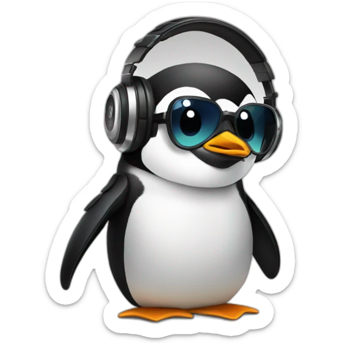 Dj penguin sticker