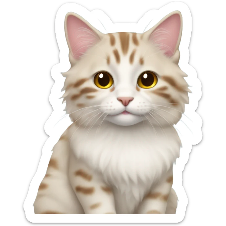 Cute kurilian bobtail cat  sticker