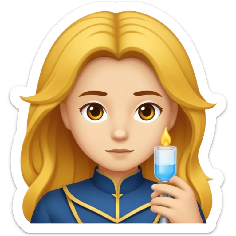 En kvinna i kostym med brunt hår och blåa ögon som rullar en bår med ett lik på sticker