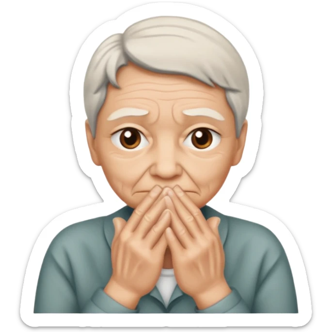 Une personne qui se frotte les mains avec un regard suspect  sticker