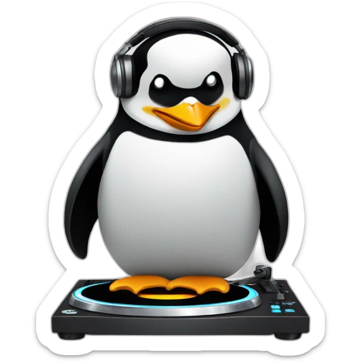 Dj penguin sticker