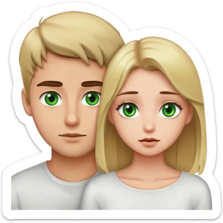 blonde girl with green eyes distracting her brown hair boyfriend sticker