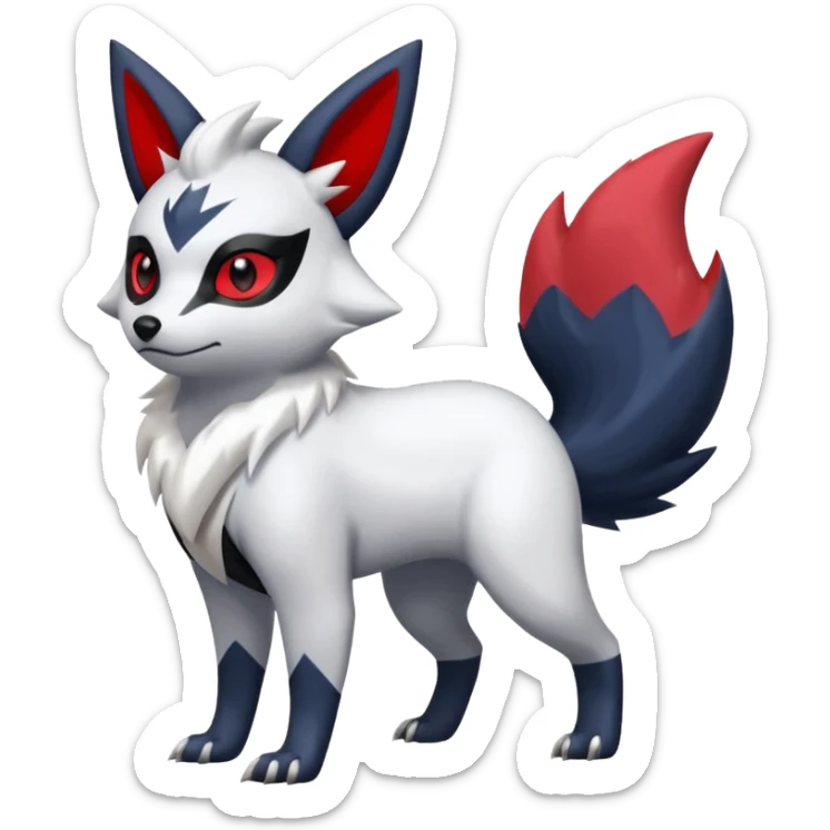 Poochyena-Zorua-Zangoose-Absol-Umbreon-fusion (full body) sticker