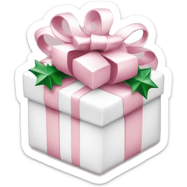 Light pink Christmas gifts under a white Christmas tree  sticker