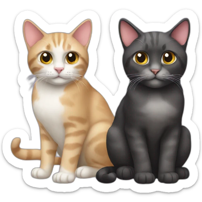 two cats sticker