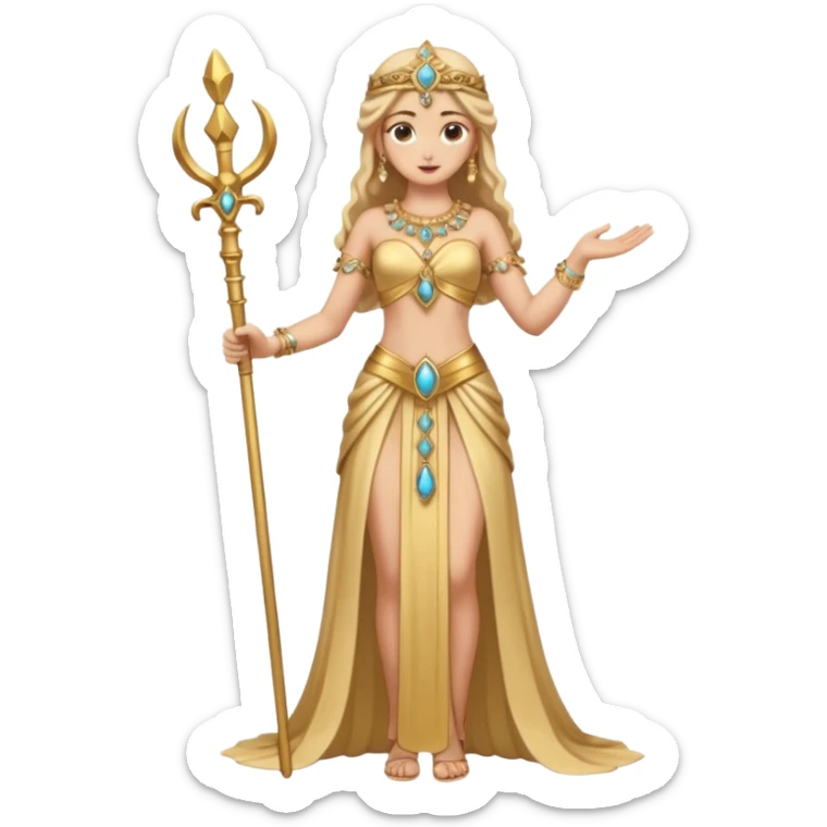 una diosa de la época púnica, de alto rango y de estatura media, una foto de cuerpo entero sticker