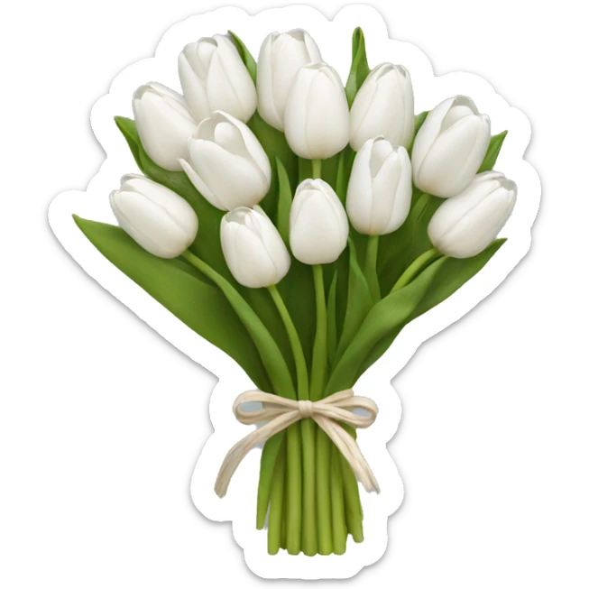 white tulip bouquet  sticker