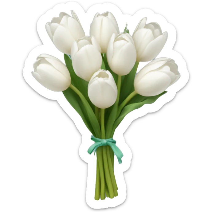 white tulip bouquet  sticker