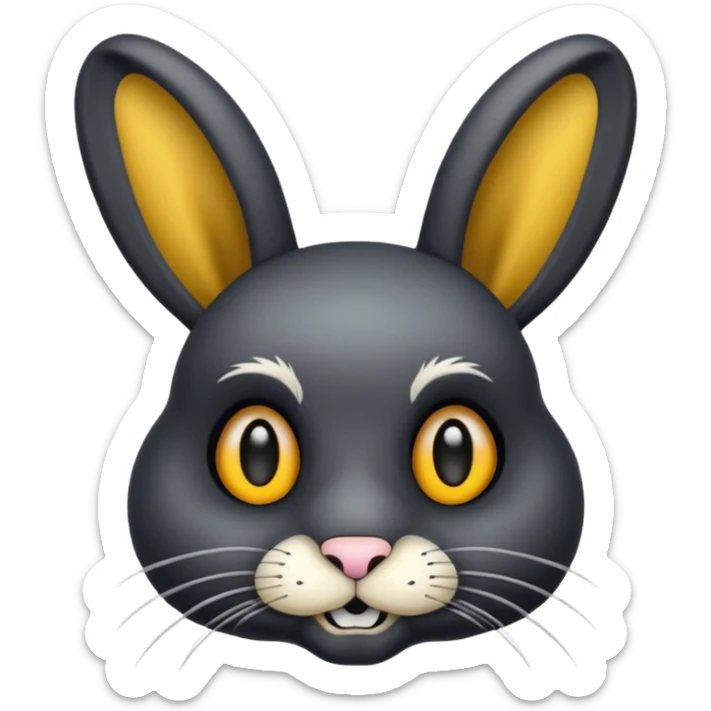 Tête de lapin squelette noire avec des G à la place des yeux  sticker