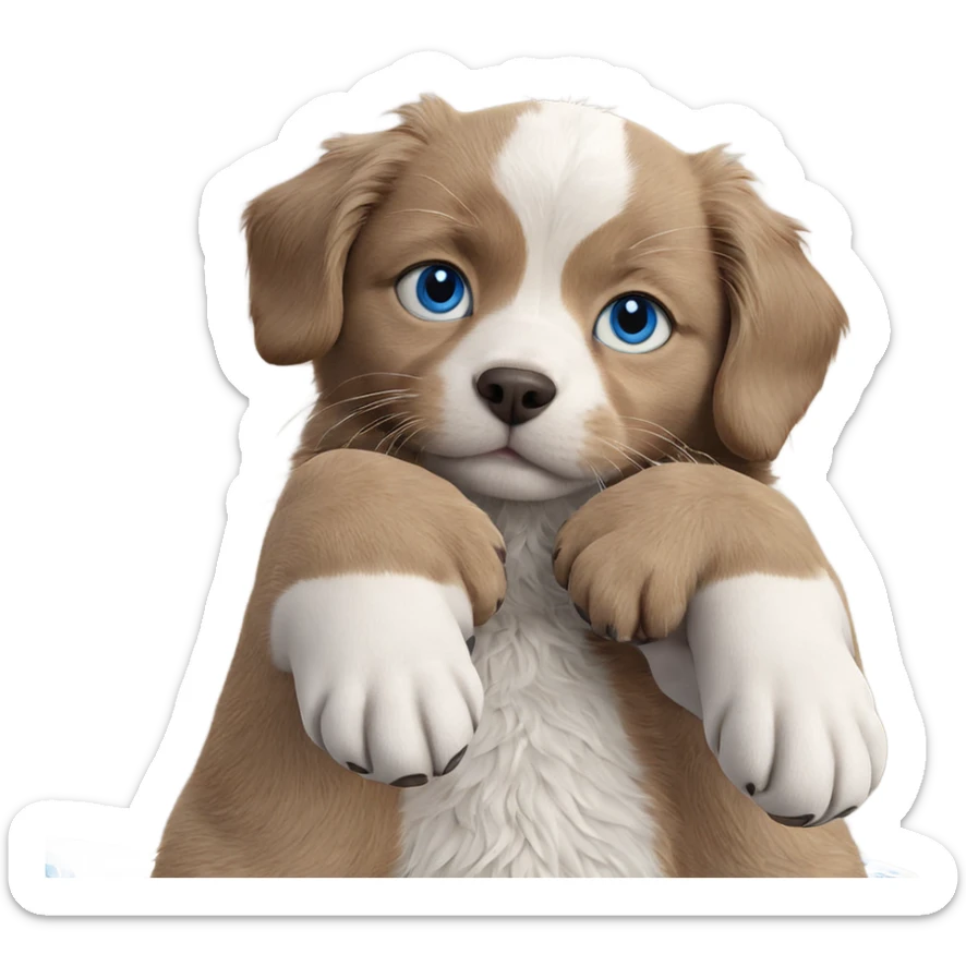 realistic blue eyes cat dog sticker