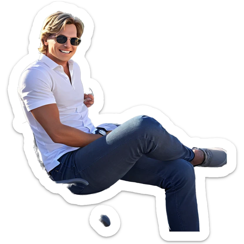 smiling boys in sunny setting sticker