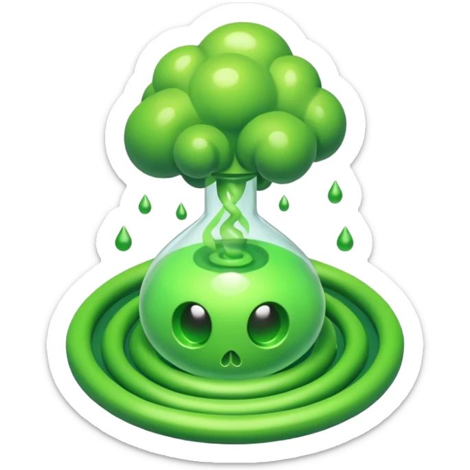 poisonous gas, isometric sticker