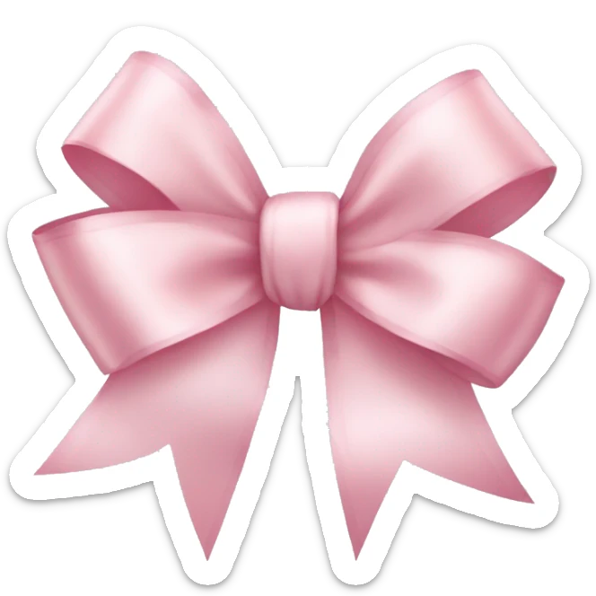light pink ribbon bow sticker