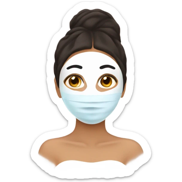 Lady with face mask spa beauty full face relaxing sticker