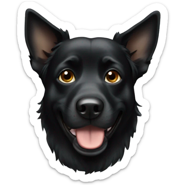 Black dog  sticker