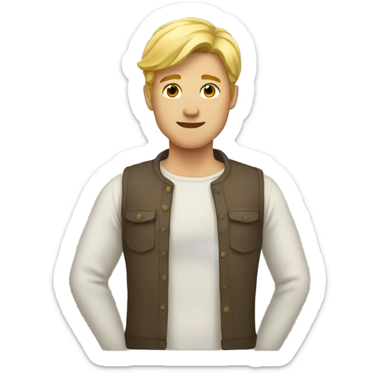 Man with blonde hair with his arms across his chest  sticker