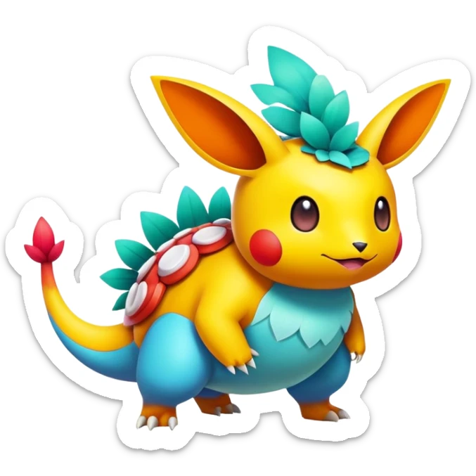 Colorful Floral Fakémon-Pokémon sticker