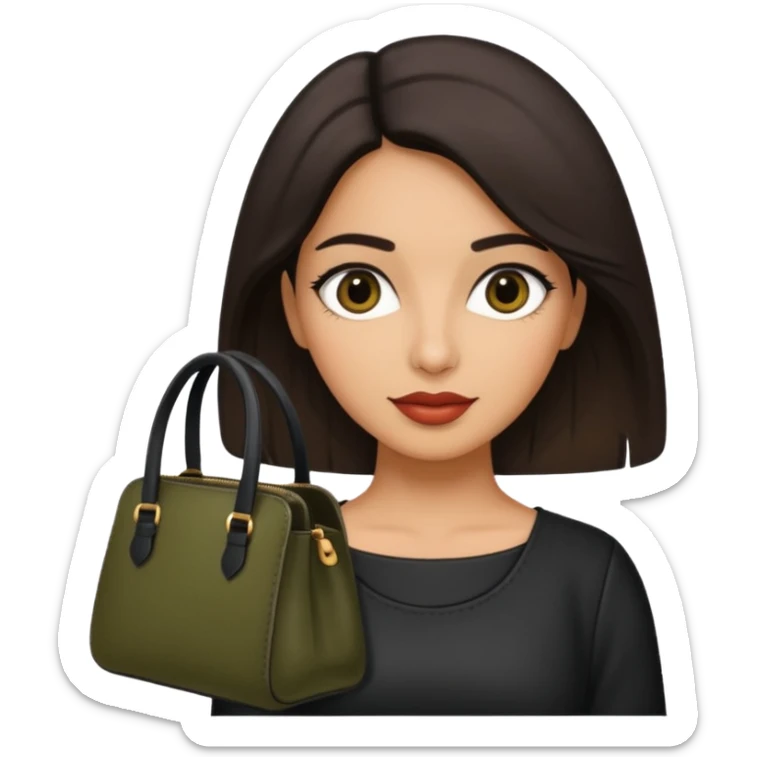 italian female with italian fashion style, holding bag sticker