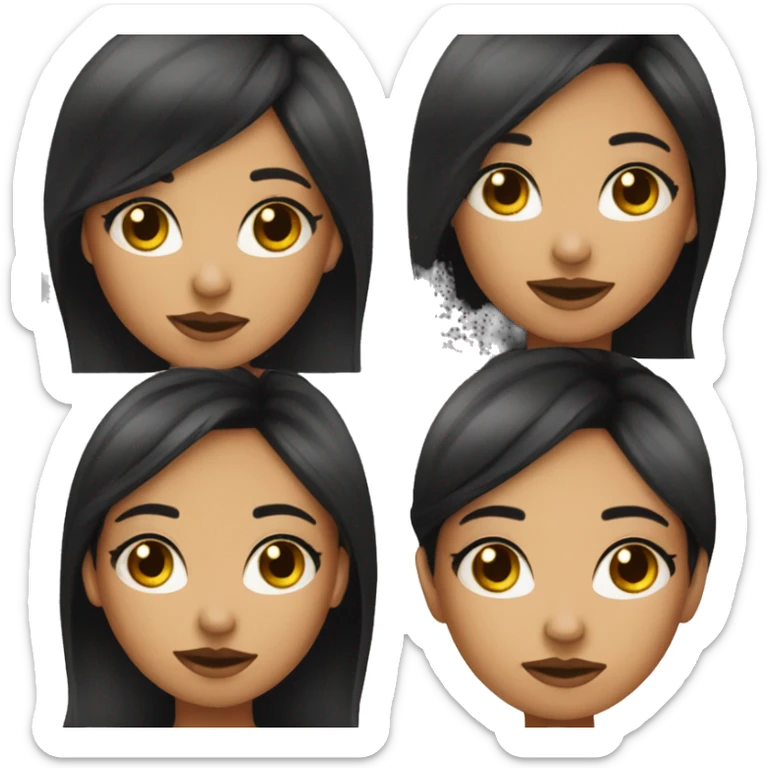 Girl with nose job and straight black hair and excessive makeuo sticker