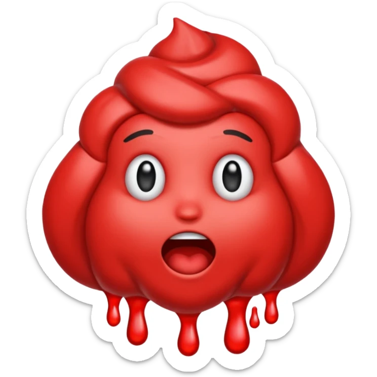 Quiero me crees un emoji de la hormona del cortisol muy elevada o roja sticker