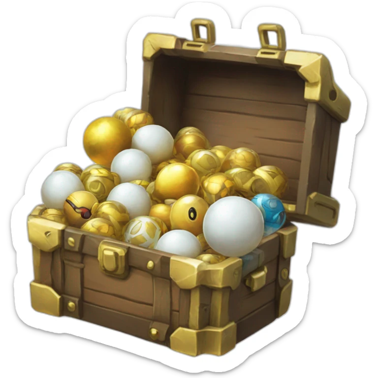 Pokemon Game LootCase White Color Rich Treasure Legendary Epic Pokeballs and Pokemons Inside sticker