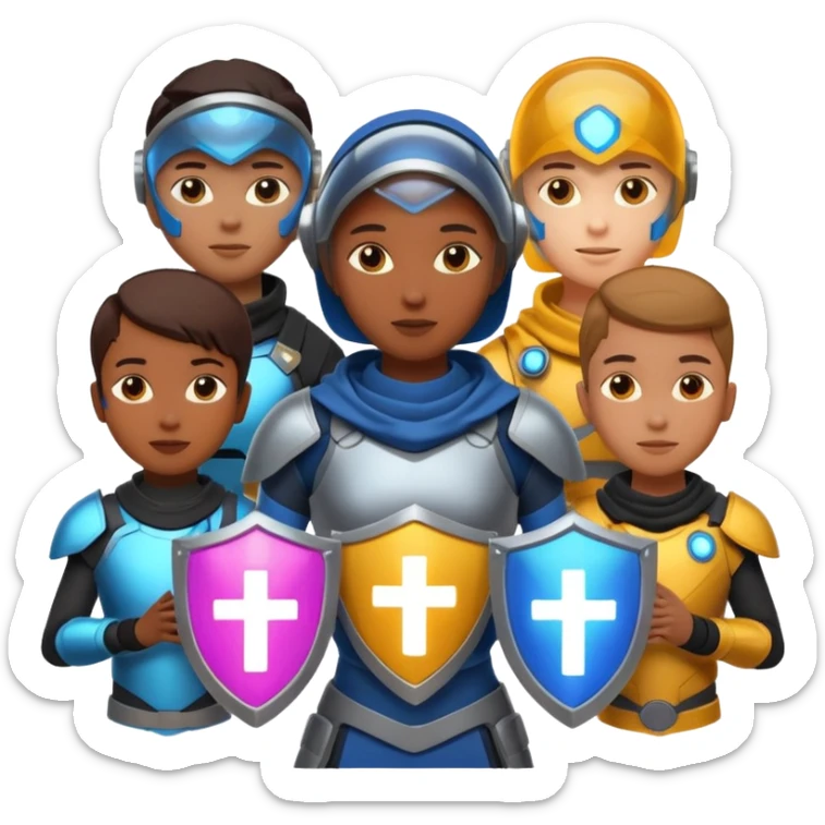 Your design should directly reflect the issue of cyberbullying or safe internet use. It should convey a positive message focused on empathy, support, or solutions. Digital Guardians.you could add shield and all the other things that resembles guardians along with digital symbols sticker