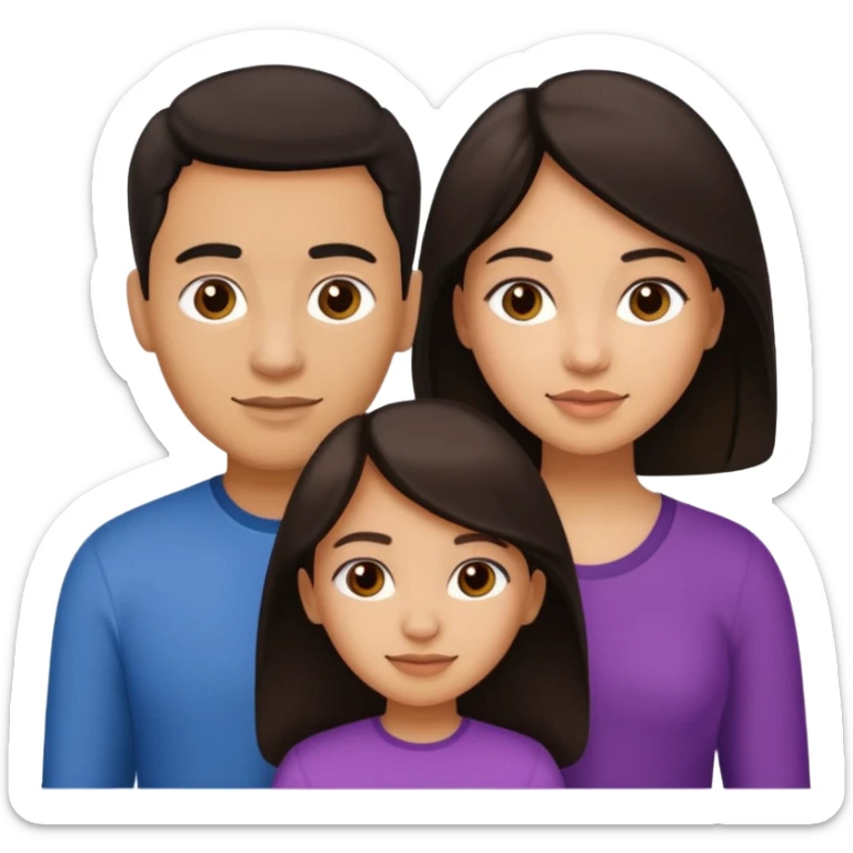 Light skin dark hair, Hispanic family of 6 mom, dad, two 20 yr old daughters, 20 year old son, and 10 year old daughter sticker