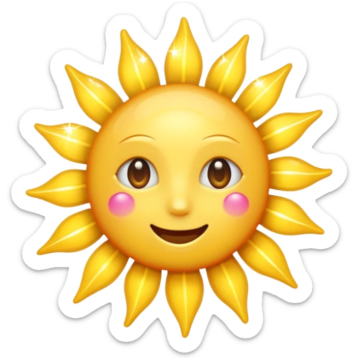an emoji of a mix of a sparkle and sun sticker