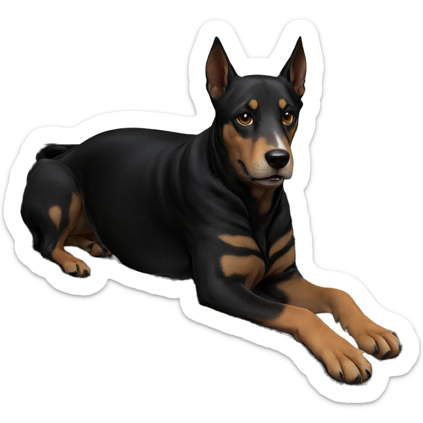 realistic dog portrait with claws sticker