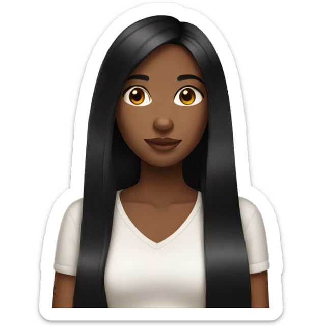Beautiful Brown skin girl with straight black hair sticker
