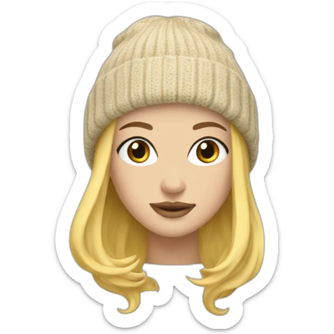 Blonde beanie sticker