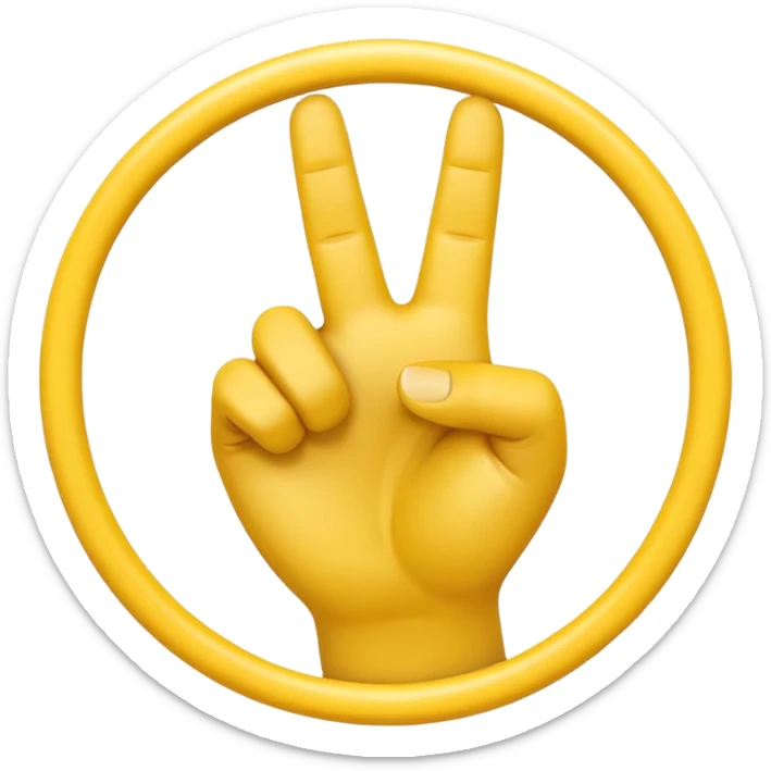 A 3D Apple-style yellow hand emoji, closed fist with only the index finger pointing upward, the finger making a circular motion as if drawing an imaginary circle in the air, dynamic curved motion lines around the finger to show the circular movement, smooth glossy texture, clean minimal background sticker