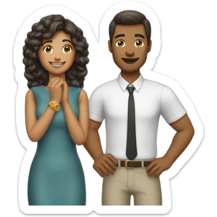 UN HOMME QUI MET UNE BAGUE DANS LE DOIGT ET UNE FEMME sticker