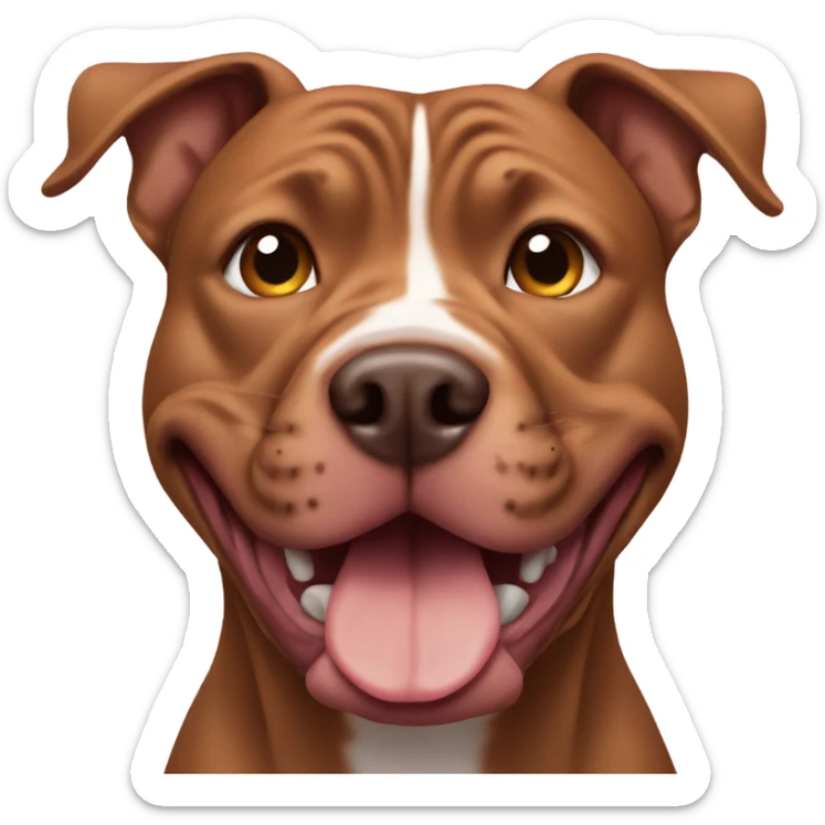 brown pitbull dog  sticker