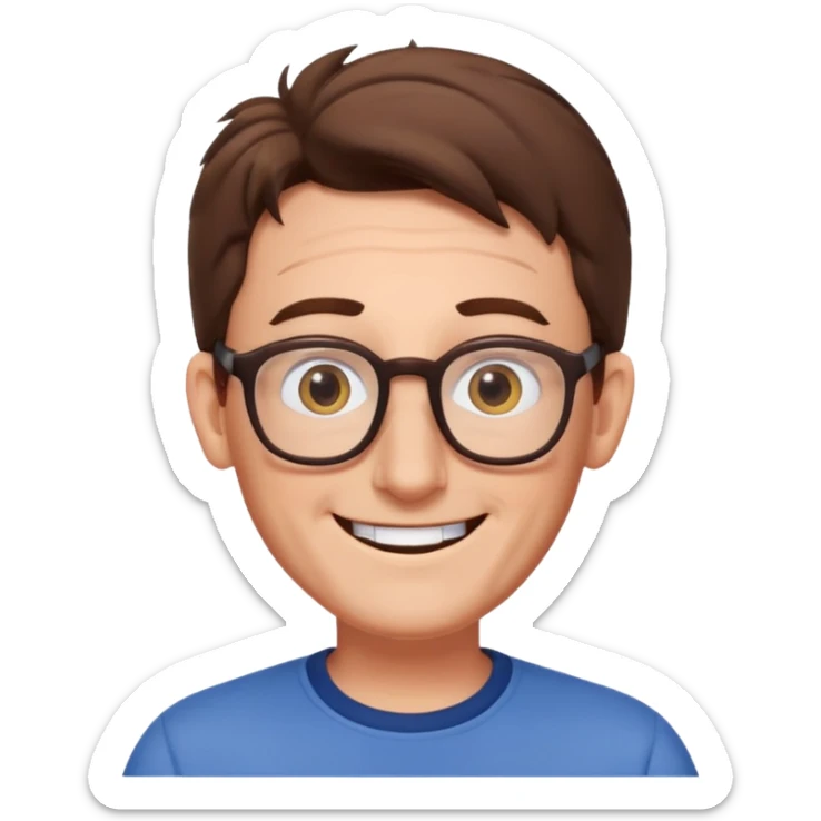 The actor of spongebob tom Kenny a guy with brown hair and glasses sticker