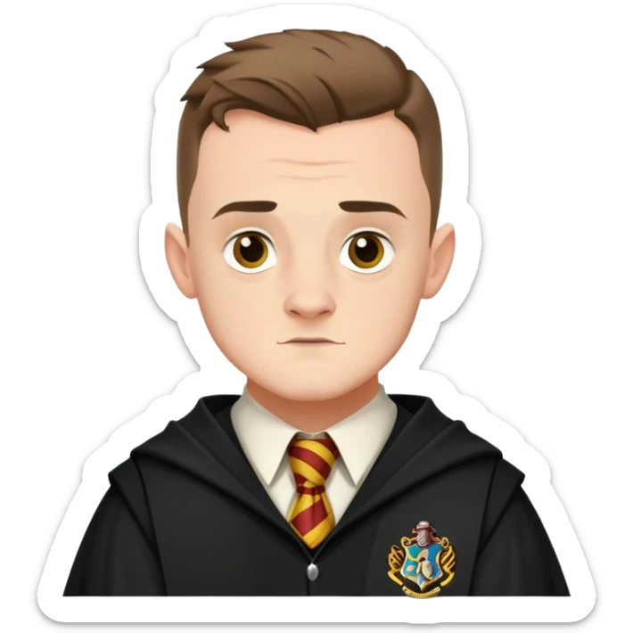 Josh Herdman is Gregory Goyle in harry potter, wear hogwarts uniform sticker