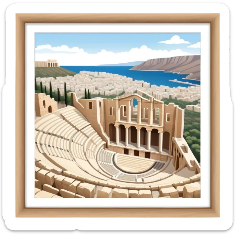 Odeon of Herodes Atticus Landmark Emoji – Depicting the ancient stone amphitheater on the Acropolis slopes. sticker