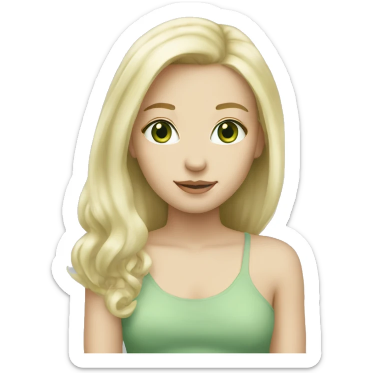 pale green eyed girl with light blonde hair  sticker
