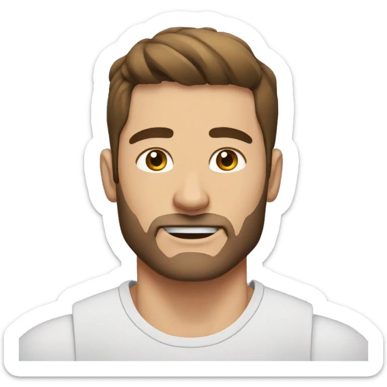 Guy with brown hair working out no facial hair and strong sticker